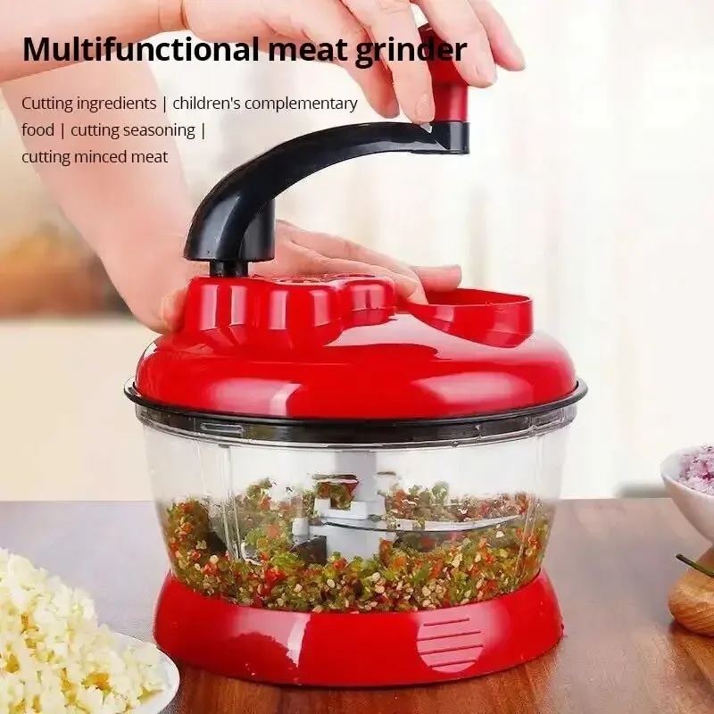 2024 Multifunctional minced meat food processor Chili Garlic Slicer Manual Multifunctional Food  Vegetable Fruit Chop Up Machine