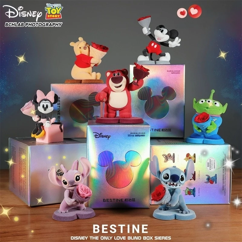 MINISO Disney Only Love Series Mystery Box Toy Story Mickey Minnie Blind Box Anime Figures Flower Model Doll Collection Gifts