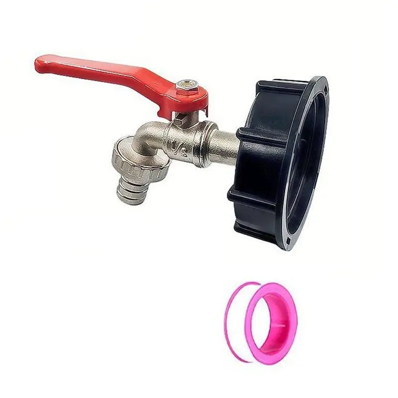 Heavy Duty Brass IBC Tote Ball Valve Adapter With Leak Proof Gaskets Perfect For Garden Watering Rain Liquid Transfer