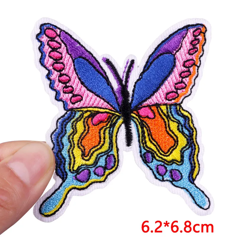 Rainbow Butterfly/Cartoon Embroidery Patch Sun Moon Sew Patch Iron On Patches For Clothing thermoadhesive Patches On Clothes DIY