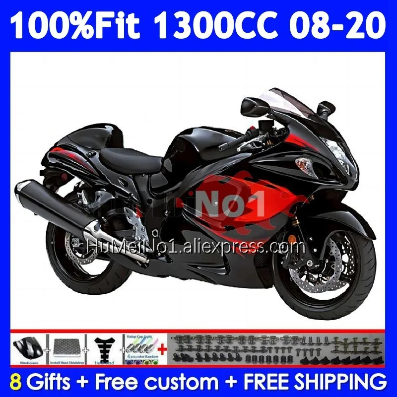 Glossy Black Fairing For SUZUKI Hayabusa GSXR-1300 GSXR 1300 128No.0 GSXR1300 08 09 10 11 12 13 14 2015 2016 2017 2018 2019 2020