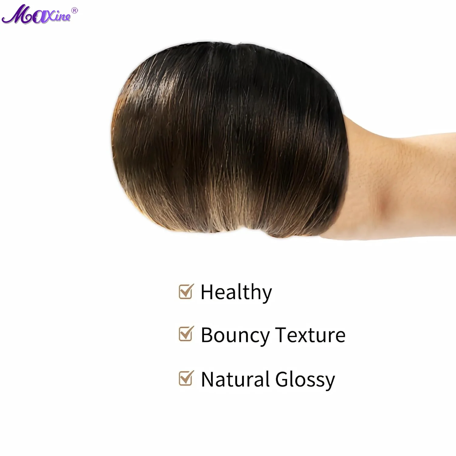 Balayage Natural Black to Chocolate Brown Mix Caramel Blonde Clip in hair extensions clip in human hair 16 Inch 30g 5pcs