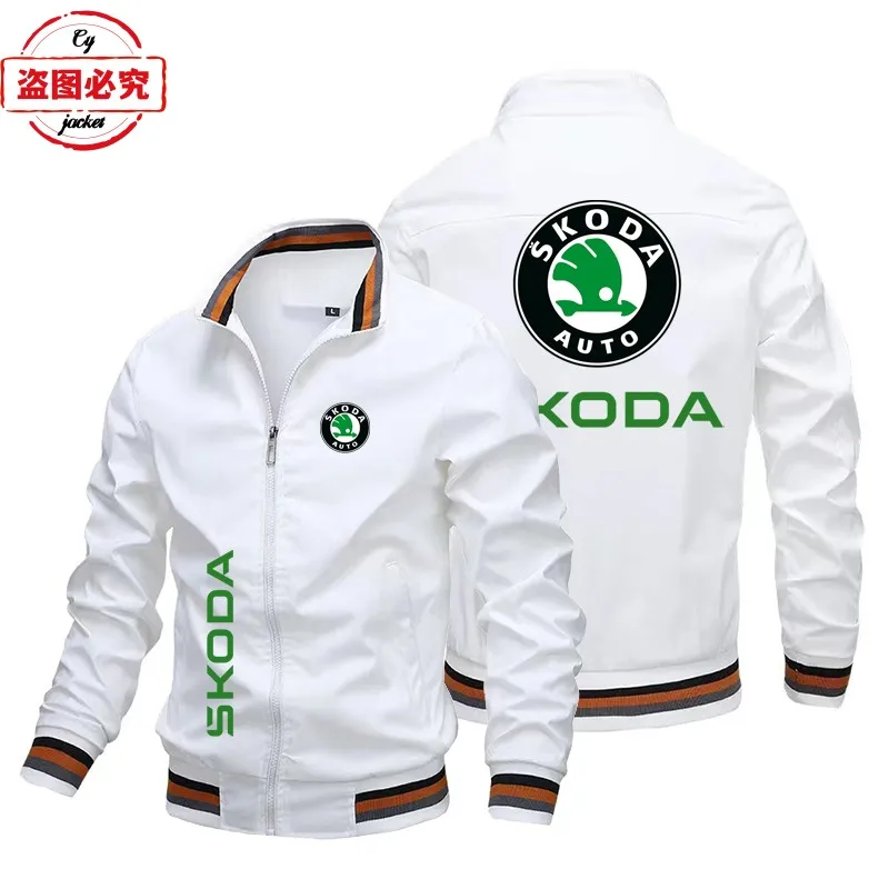 

WRC rally Skoda racing logo jacket loose long sleeve top stand-up collar jacket skoda logo jacket