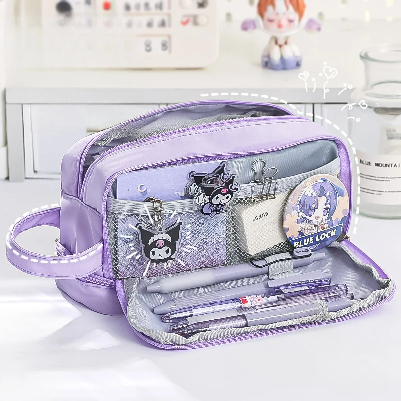 Dopamine Student Large Capacity Multi functional Pen Case Pen Bag Macaron Colored Cute Pen Case Storage Bag