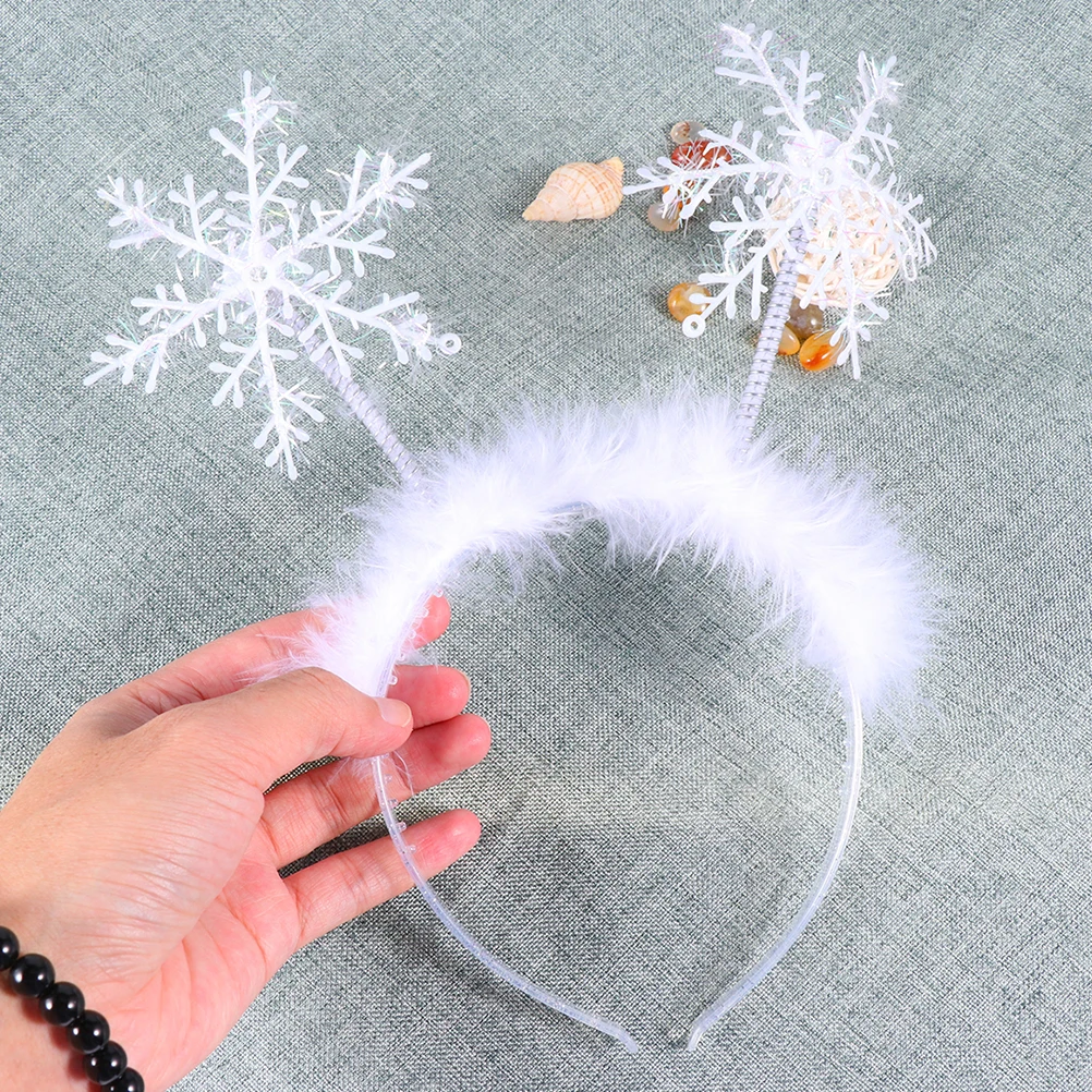 

2Pcs Snowflake Headb Durable Plastic Christmas Party Hair Accessories Girls Child Holiday Photo Props cosplay