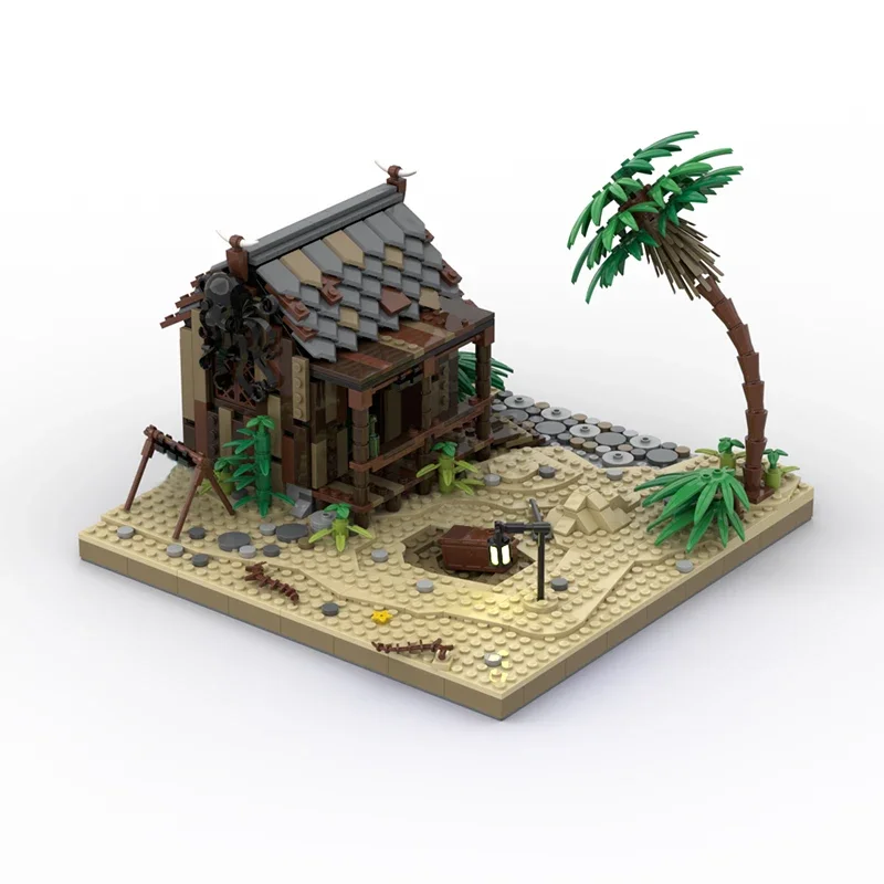 BuildMoc Pirates of Barracuda Bay Port Sauvage The Cursed Beach Building Blocks Set 21322 Island House Bricks Toys Children Gift