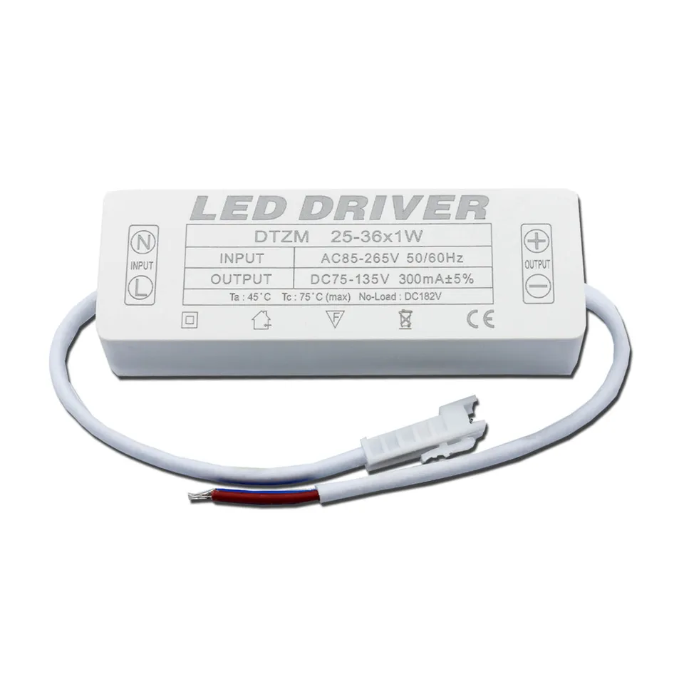 LEDライト用電源ユニット,4-7w 12-18w 18-25w 25-36w 300ma,LED照明用