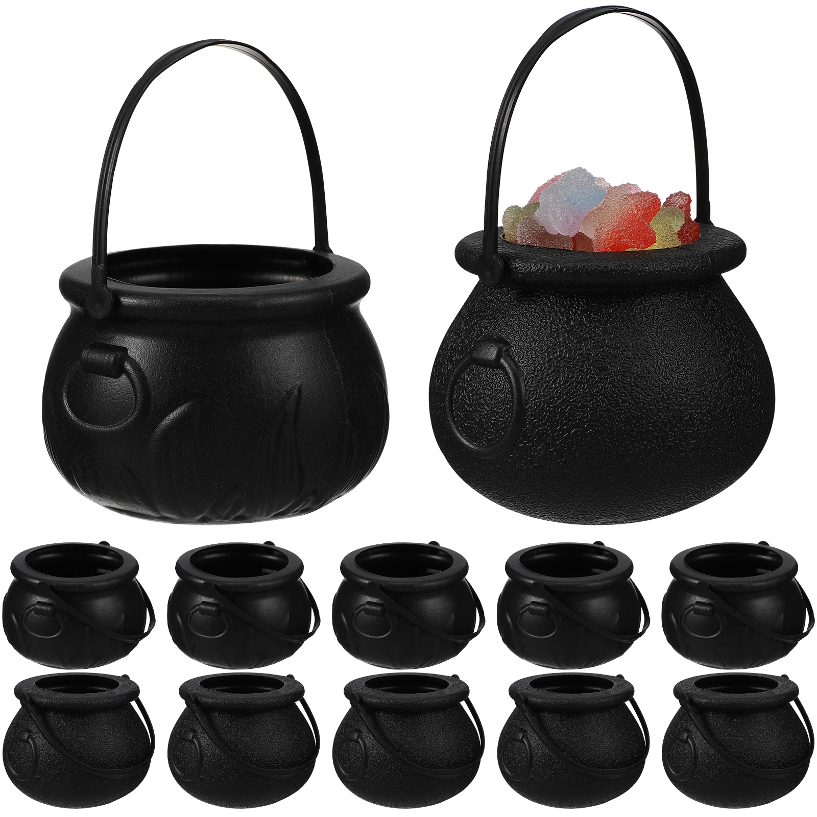 

12pcs Halloween Witch Candy Bucket Small Size For Party Kids Gift Cosplay Haunted House Decor Candy Pot Witch