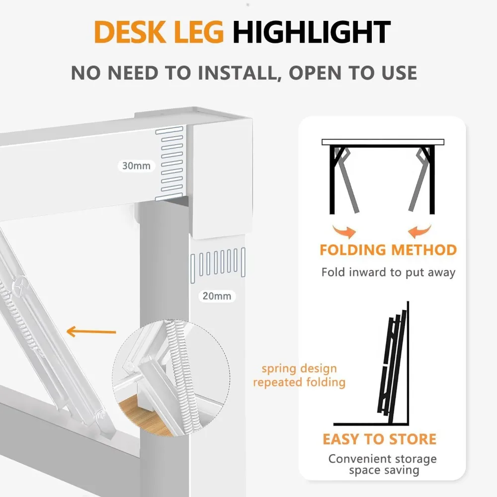 Compact Square Folding Table for Small Spaces - Easy Assembly-Free Desk in Black
