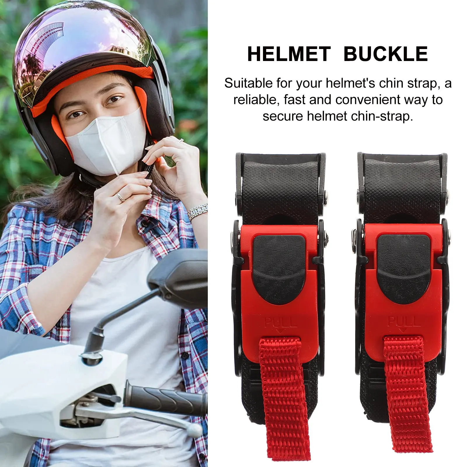 Picture 3: 2Pcs Motorcycle Chin Strap Buckle Quick Release Buckle Replacement Motorcycle Accessories Strap Repair Kit