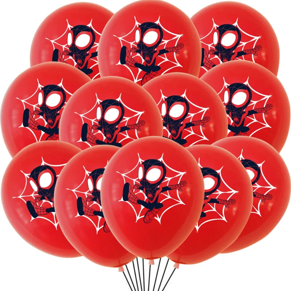 Spidey and His Amazing Friends Latex Balloons Cartoon Superhero Birthday Party Decorations For Kids Baby Shower Party Supplies