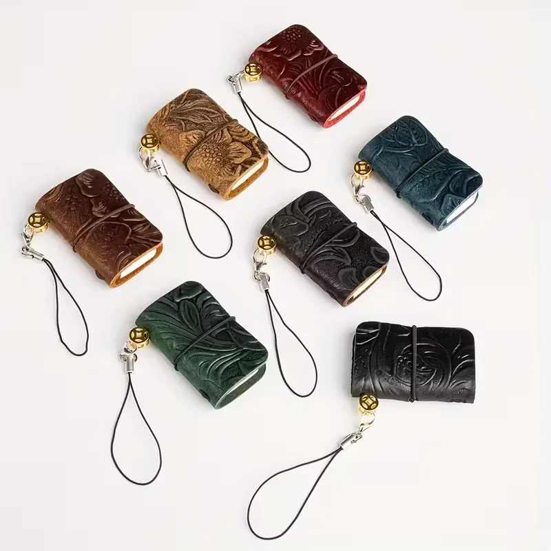 Yueya Retro Leather Traveler's Notebook - 64 Pages, 100g Paper, 5x3cm (1.9x1.2 Inches), Multiple Colors (Brown, Black, Crocodile