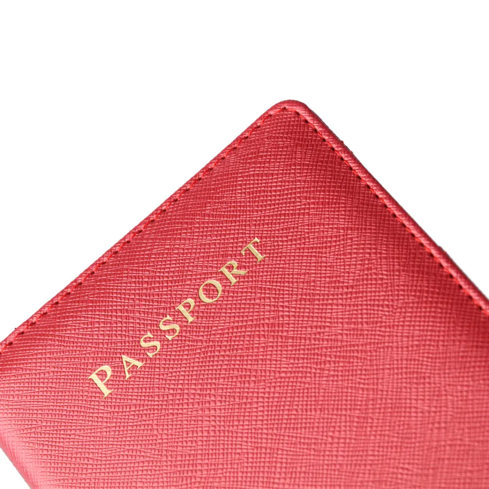 Personalized Engraving Name Passport Holder Cover Wallet RFID Blocking PU Leather Passport Case Travel Document Organizer Unisex