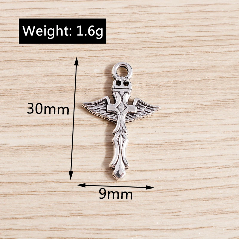 Tusember 15 Stück Legierung Gemischte Metall-Anhänger mit Kreuz, Blume, Bär, Muschel und Mond für Halsketten, Ohrringe und Schmuckherstellung – Detail 8