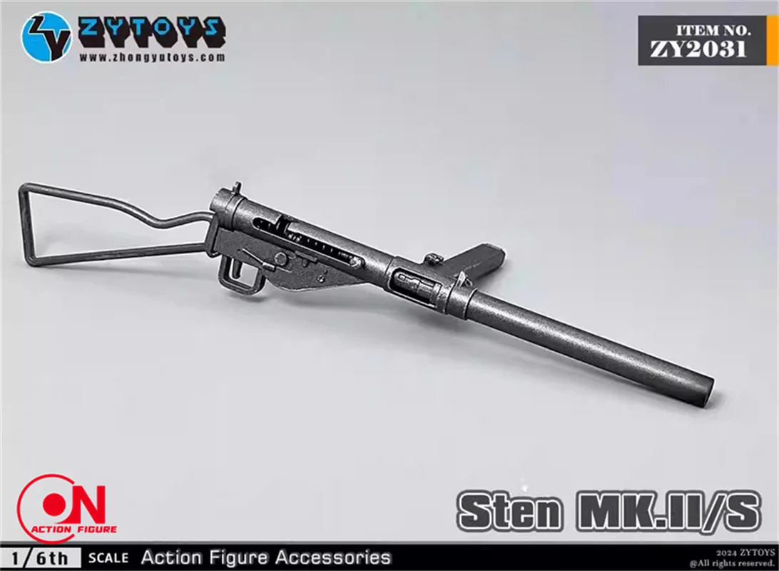 ZYTOYS 1/6 مقياس ZY2031 Sten MK.II/S رشاشات البنادق سلاح نموذج المشهد الملحقات صالح 12 ''الجندي عمل الشكل دمى الجسم #4
