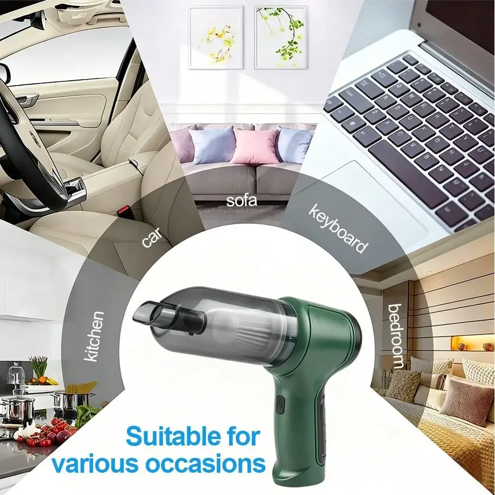 Portable Mini Car Vacuum Cleaner 15000PA Handheld Cordless Vacuum Cleaner 4000mAh Brushless Motor Suitable For Car, Home, Suction, Blowing, Extraction 3-Use Vacuum Cleaner view 6
