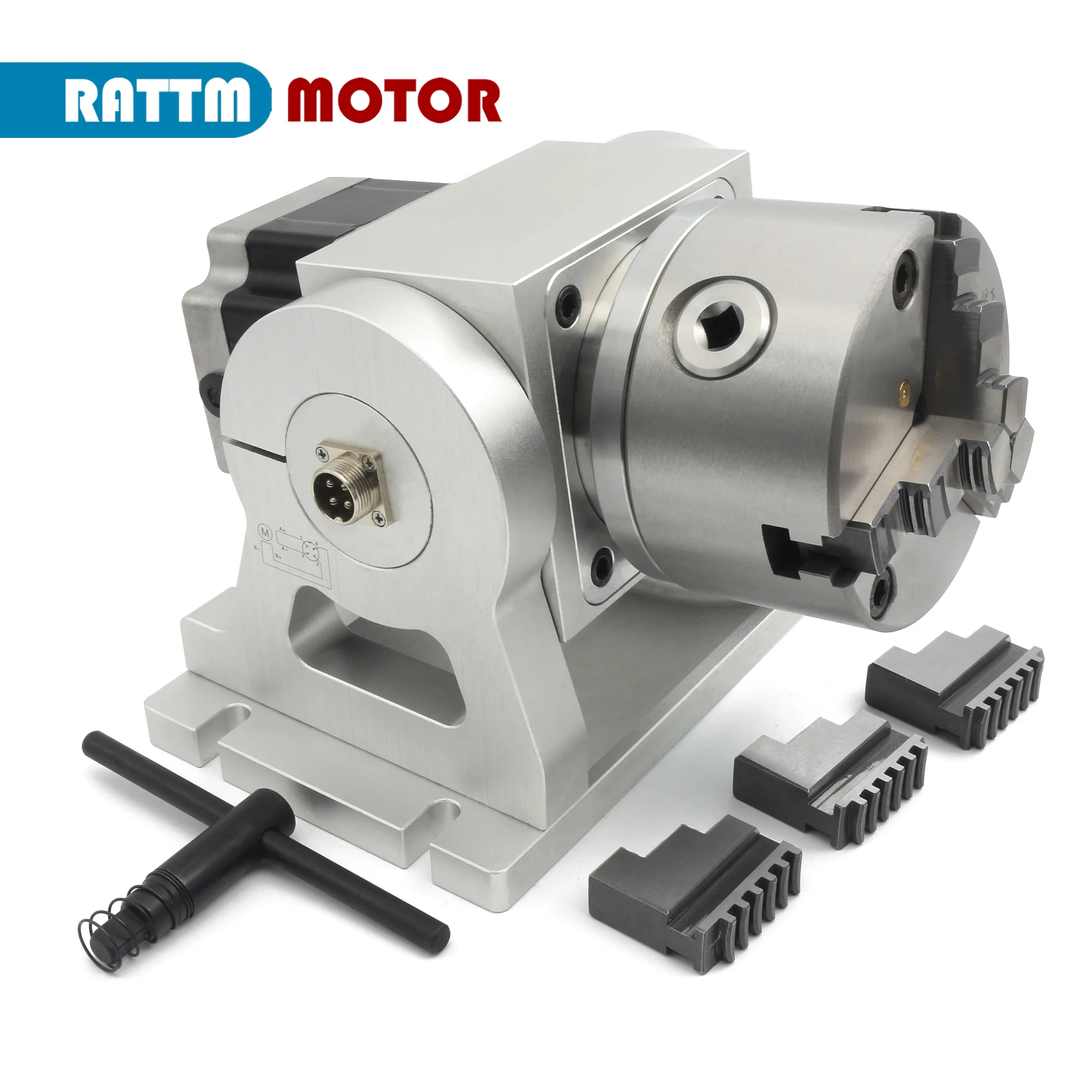 CNC Dividing Head planetary gearbox 10:1 Index A Axis Fouth 4th Axis Rotary Axis With Chuck K11-100mm