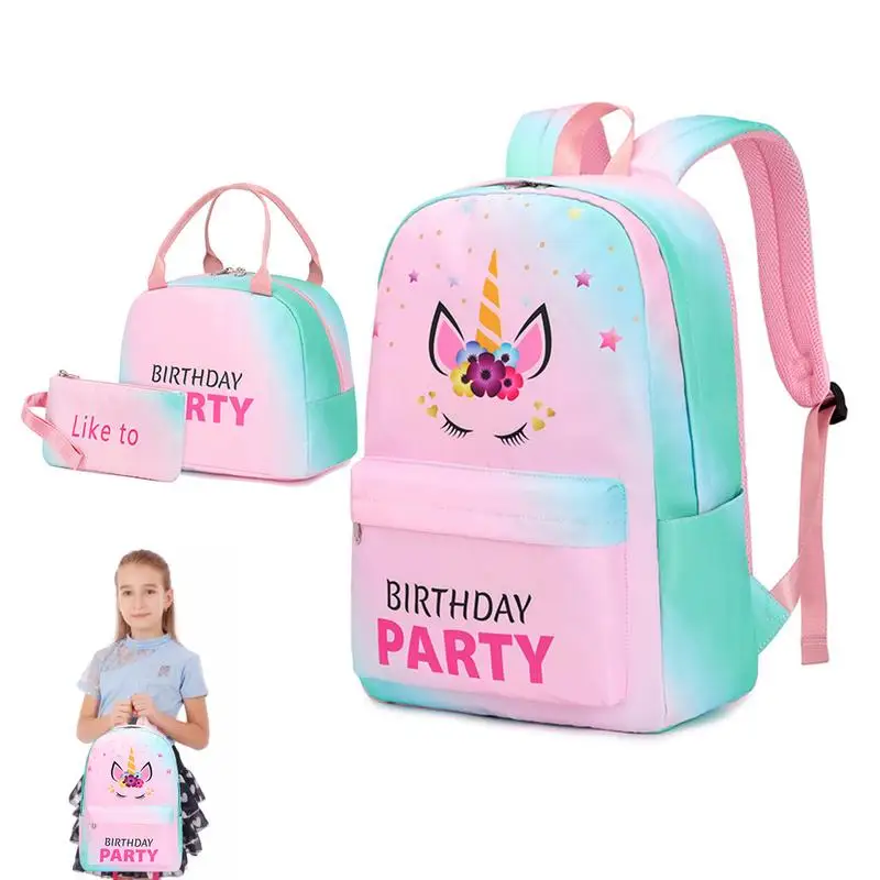 

New Backpack For Kids Girls School Backpack With Lunch Box Teens Girls Bookbags Set Children's Waterproof Schoolbag