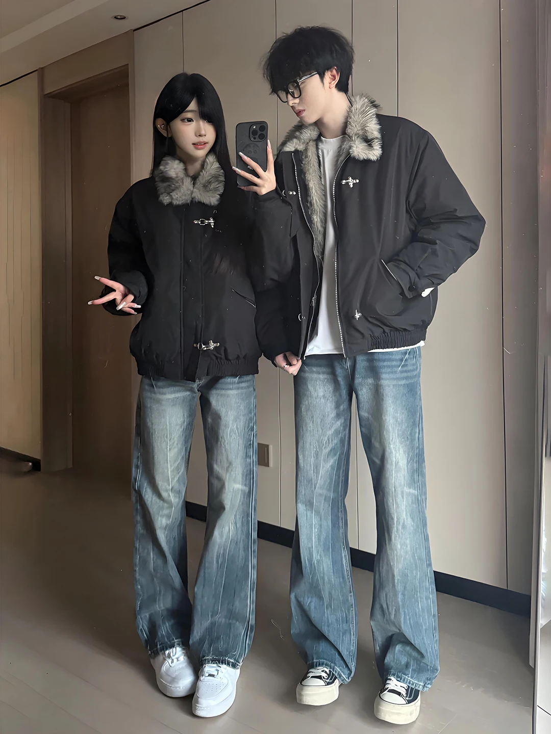 

Мужская зимняя парка Thiened Fce с меховым воротником, утепленная, приталенная, молодежная, длинная, теплая