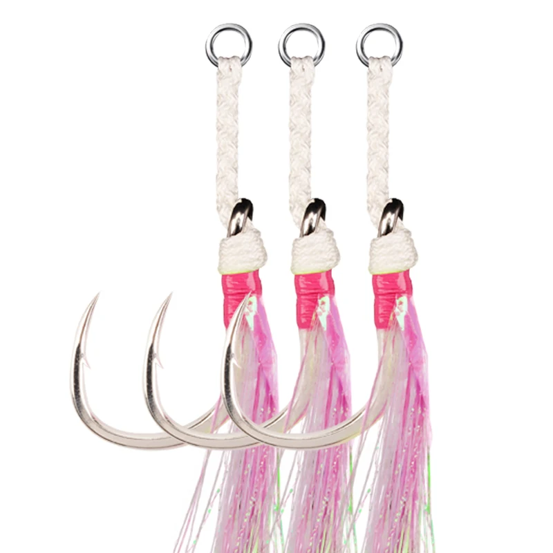 MAG 5 Packs BG1-PT Metal Jig Lure fishing hooks saltwater tier assist Super-heavy iron plate single hook Magna Tackle