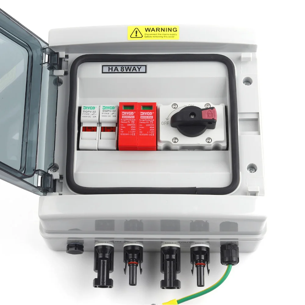 

Изолирующий переключатель постоянного тока 1000 В 1 в 1, предохранитель SPD, молниезащита, фотоэлектрический объединитель, солнечный фотоэлектрический водонепроницаемый пылезащитный чехол