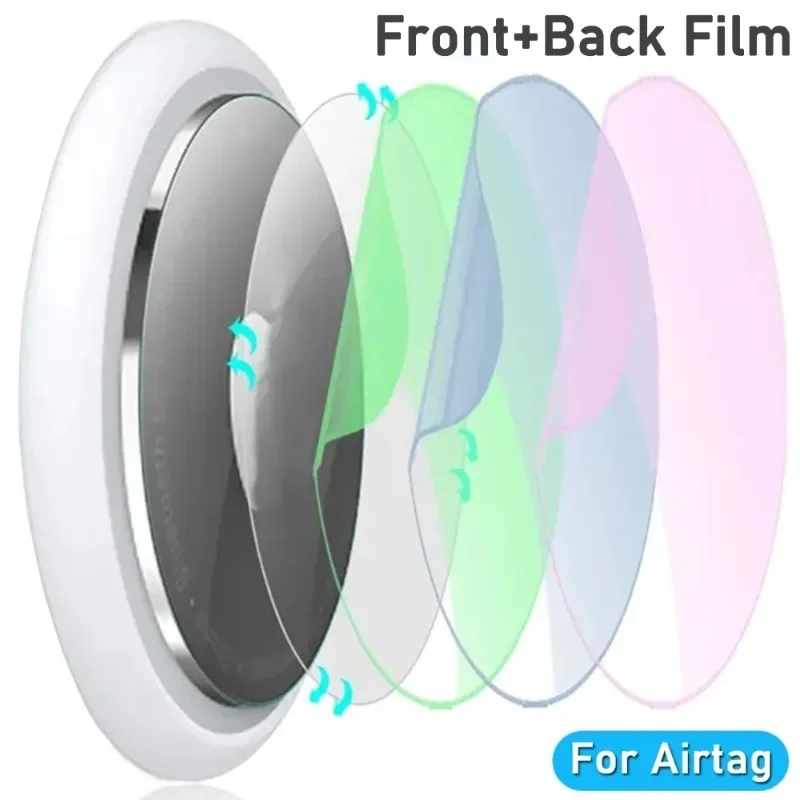 For Apple AirTag Tracker Soft Hydrogel Film Front Back Protective Films Multicolor Sticker for Airtags Breakage-proof Protectors