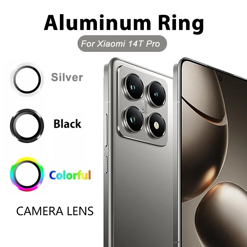 Pelindung layar Xiaomi14T Pro, lapisan kamera penutup penuh, pelindung lensa cincin aluminium untuk XIaomi 14T Pro 14TPro HD kaca Tempered belakang