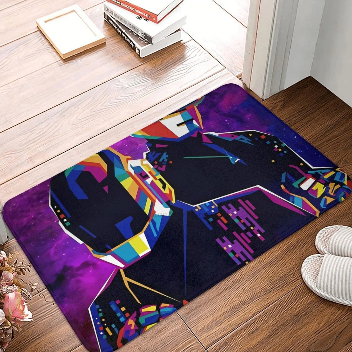 Daft Punk Helmet Kitchen Non-Slip Carpet W P A Retro Rock Bedroom Mat Welcome Doormat Floor Decoration Rug