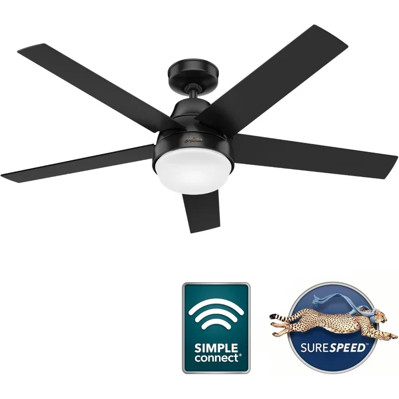 QWCompany 51314 Aerodyne Ceiling Fan,52,Matte Black