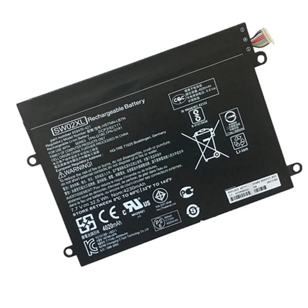 7.7V Batteria Del Computer Portatile per HP Notebook SW02XL 32.5WH x2 210 G2 10-P000NS P048NB TPN-Q180 LB7N 859470-1B1 859517-855