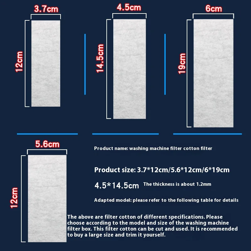 Wasmachine Filter Mesh Katoen Filterpapier Verdikte Filterdoos