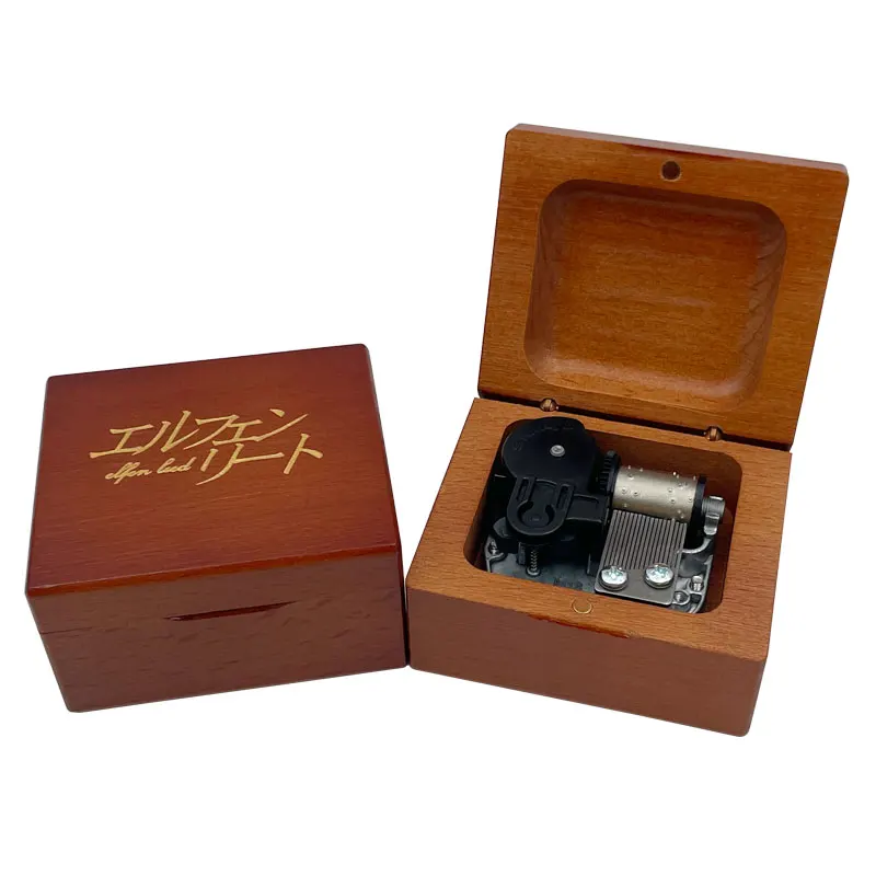 Anime Elfen Lied Theme Song《‌Lilium‌》Solid Wood Rosewood Laser Carved Wooden Music Box Decorative Ornament Party Gifts