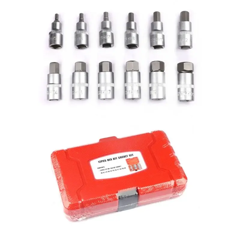 abrw-hand-tool-kit-367d-12pcs-1-2inch-impact-drives-hexagon-bit-socket-set-h5-h22-metal-sleeve