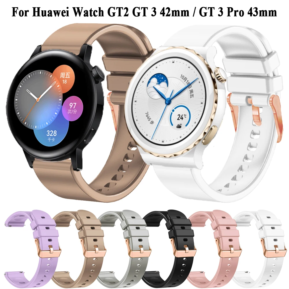 20mm Smartwatch Strap For HuaweiGT 2 GT3 2 42mm GT 3 Pro 43mm Silicone Bracelet Huawei  Honor Magic Watch 2 42mm Watch Wristband