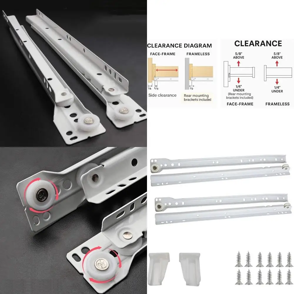 

Набор из 30 усиленных европейских направляющих (еврослайдов) для тяжелых нагрузок, грузоподъемность 75 фунтов, холоднокатаная сталь, с порошковым покрытием, с кронштейнами и винтами