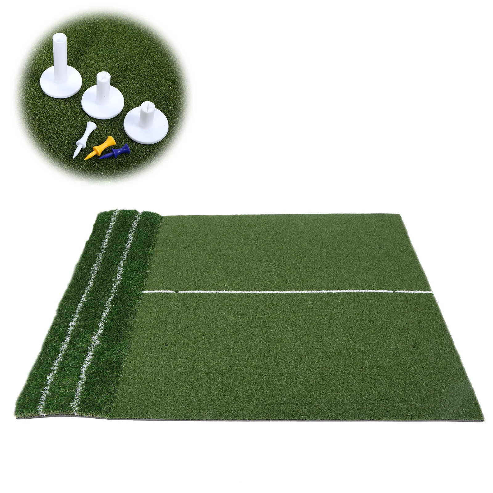 

Тренажерный коврик для гольфа с искусственным газоном и вспомогательными линиями для выравнивания, 1.2x1.5м, с пеной EVA 10 мм, для двора и дома