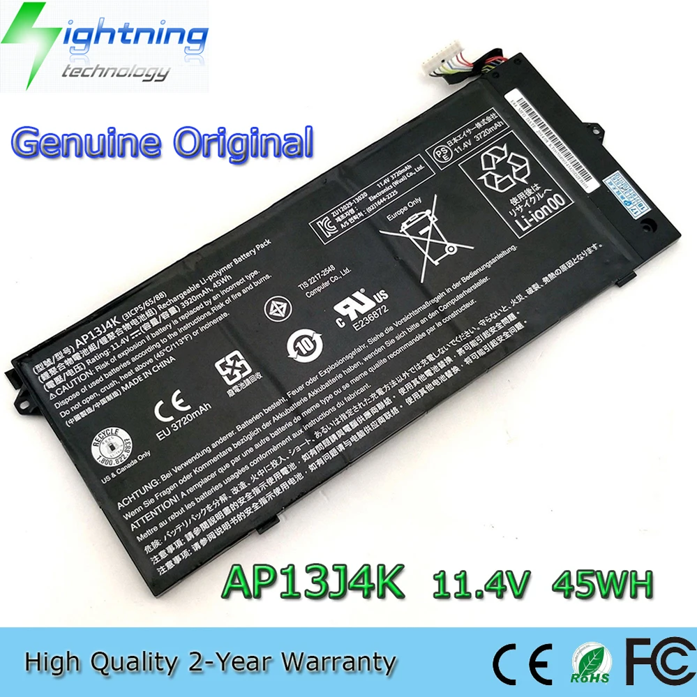 

AP13J4K 11.4V 45Wh Laptop Battery for Acer Chromebook C720 C720P C740 C720-2844 AP13J3K etc