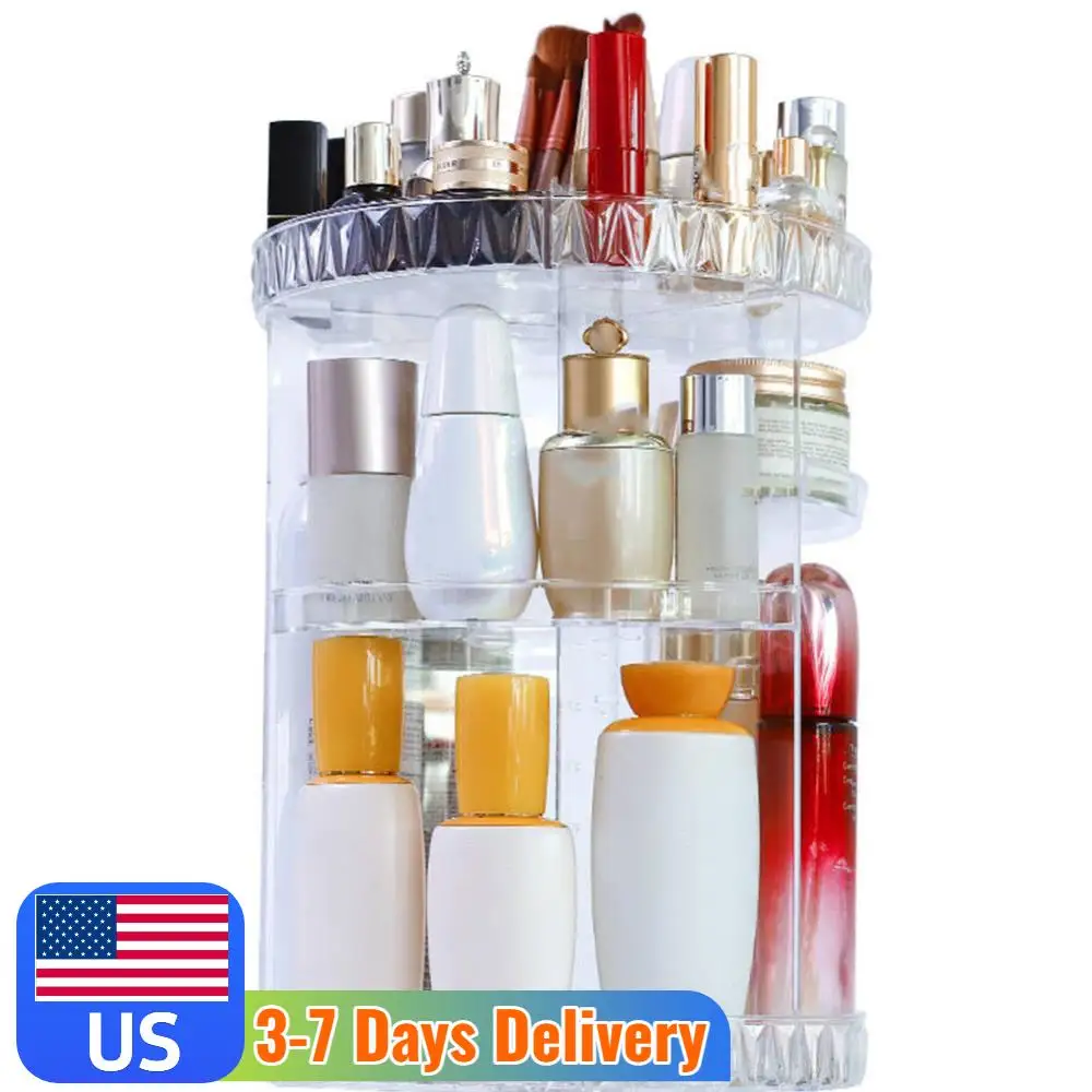 

Пластиковый прозрачный органайзер для косметики, многофункциональный вращающийся держатель для помады и уходовых средств, подставка-органайзер