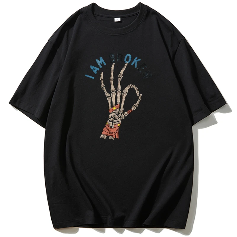 تي شيرت صيفي جديد لعام 2025 I AM BR (OK) EN تي شيرت قطني مطبوع ممتع ومضحك فضفاض وعصري بأكمام قصيرة للرجال والنساء #1