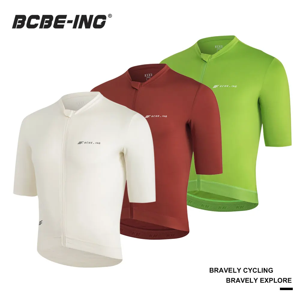 

BCBE-ING Summer Men Cycling Jersey Lightweight Race Fit Aero Bicycle Jersey High Quality MTB Road Bike Clothes Three Back Pocket