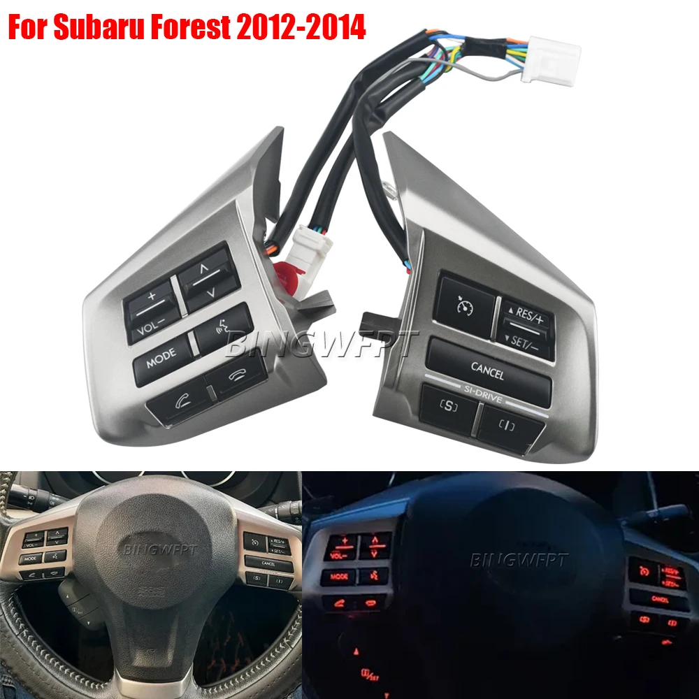 For Subaru XV 2012-2014 For Subaru Forest 2013-2014 Cruise Control Switch Multifunctional Steering Wheel Button With Backlight