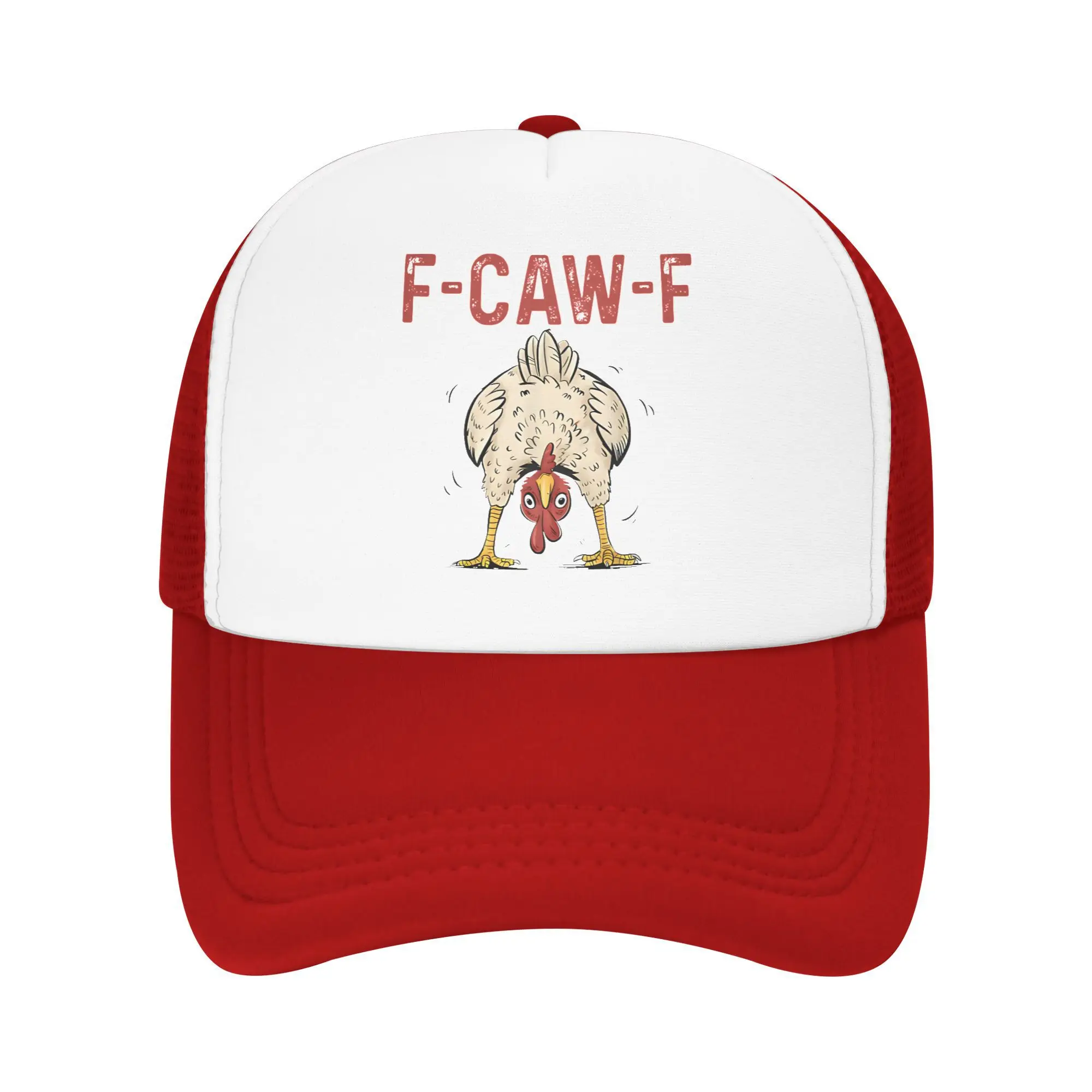 F-Caw-F مضحك الدجاج شبكة قبعات البيسبول قبعة سائق الشاحنة FCAWF الفكاهة أبي قبعة تنفس Snapback قبعات أبي قبعة قابل للغسل قبعة سائق الشاحنة