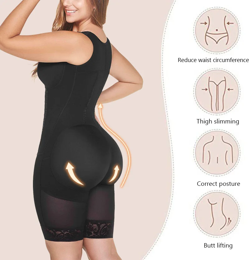 Fajas Colombians Postpartum Repair High Compression Girdles Long Torso Shapewear Women Slimming Belly Sheath with Steel Bones