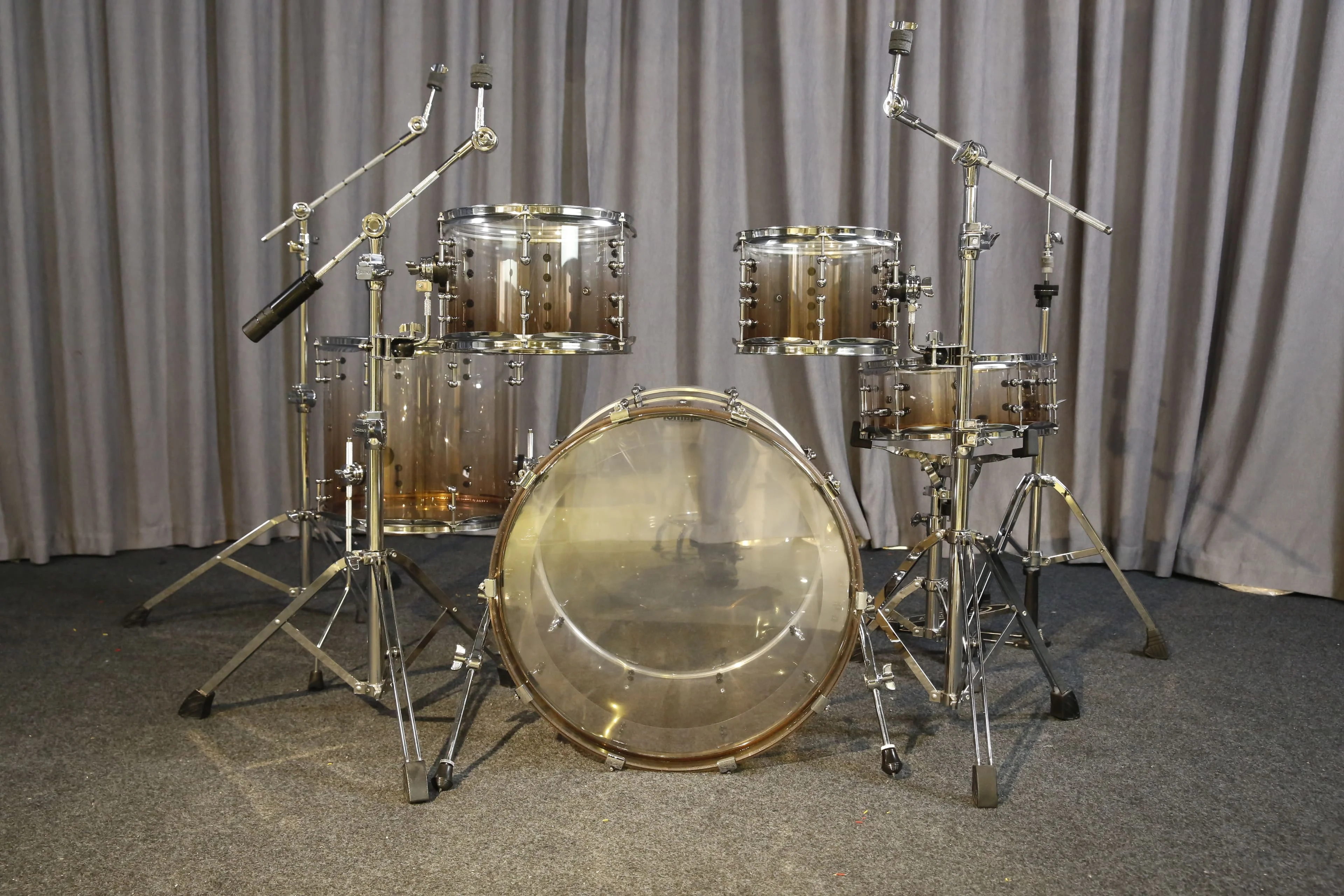 Charme profissional mudança gradual café tambor acrílico conjunto de instrumentos musicais grau profissional