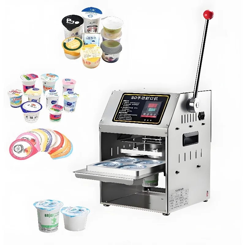 High‑Quality Hand‑Press Small Cup Sealing Machine, Manual Aluminum Foil Sealer for Yogurt Soy Sauce Plastic Cup Packaging