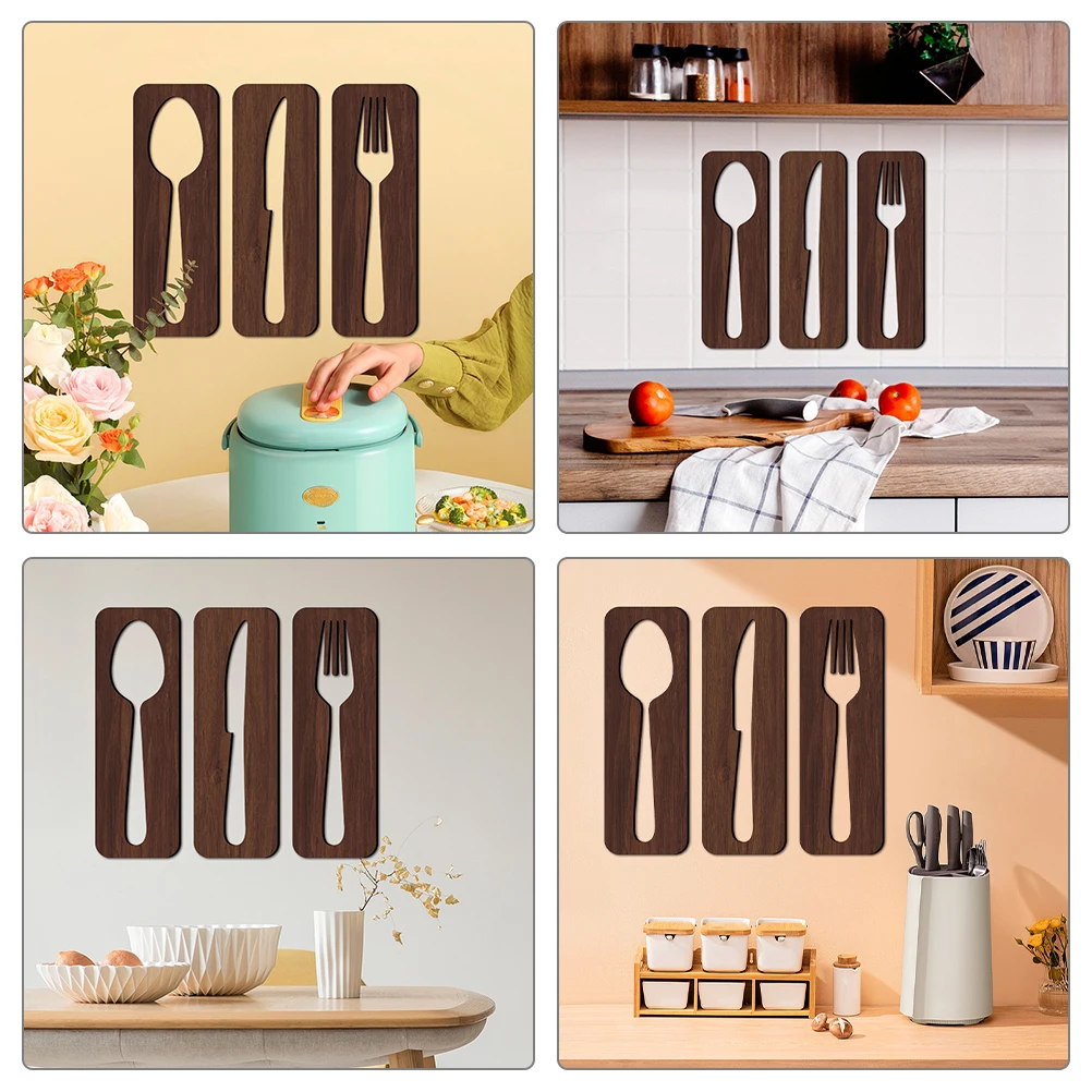 

1 Set Cutlery Wooden Spoon Fork Sign Rustic Kitchen Farmhouse Dinning Room Home Wall Art Accent Kitchen Decor Sets Wall Decor