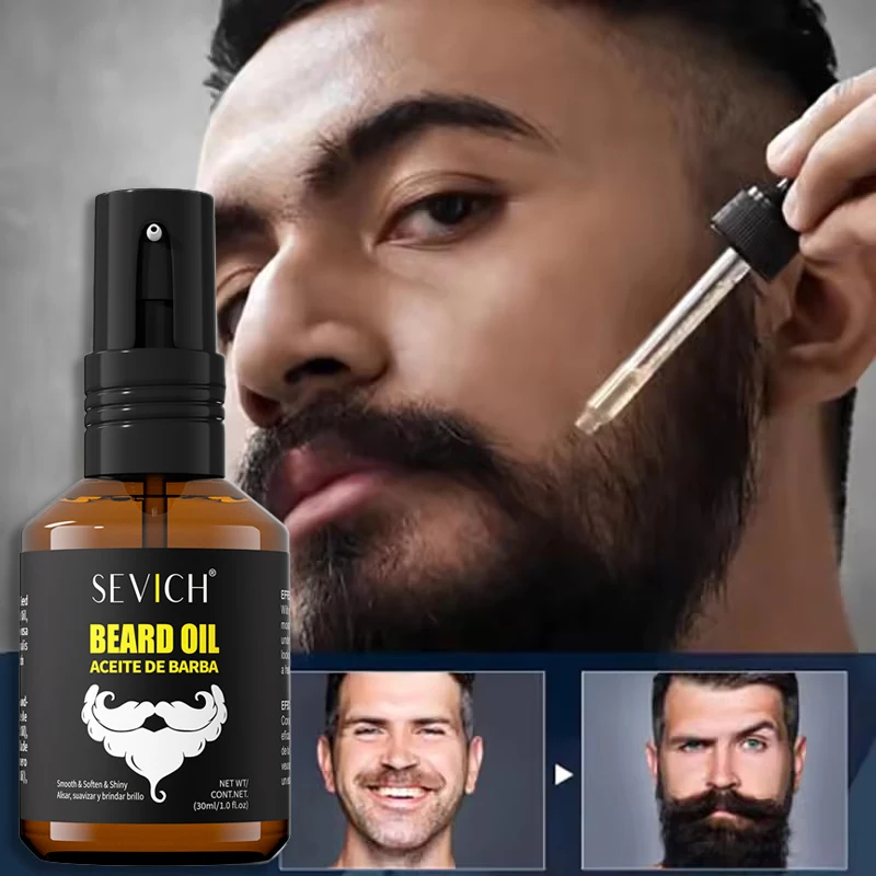 Beard Growth Oil for Men Moisturizing Natural Beard Essence Beard Thicker Styling Care Cream 30ml Strengthen Beard Essential