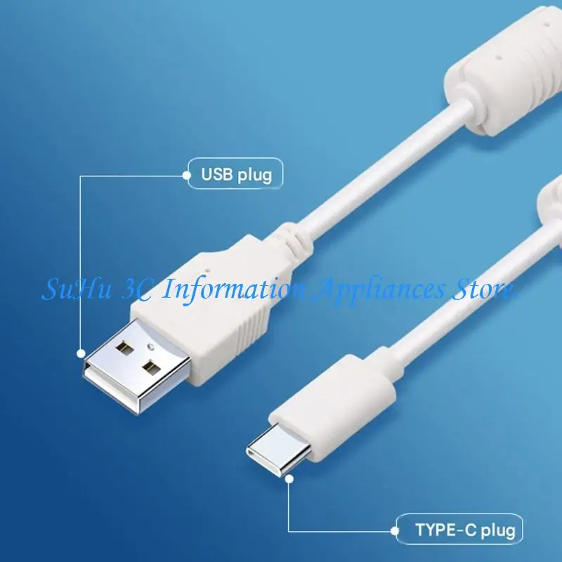  USB to Type c Data and Charging Cable with Exterior Housings and White PVC Outer Layer for Routine Cable Tasks