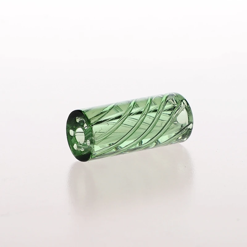 5pcs/box In Stock 7 Holes Spiral Style Green Smoking Glass Tips/Glass Filter Tip with Holes Box Set For Smoking Accessories