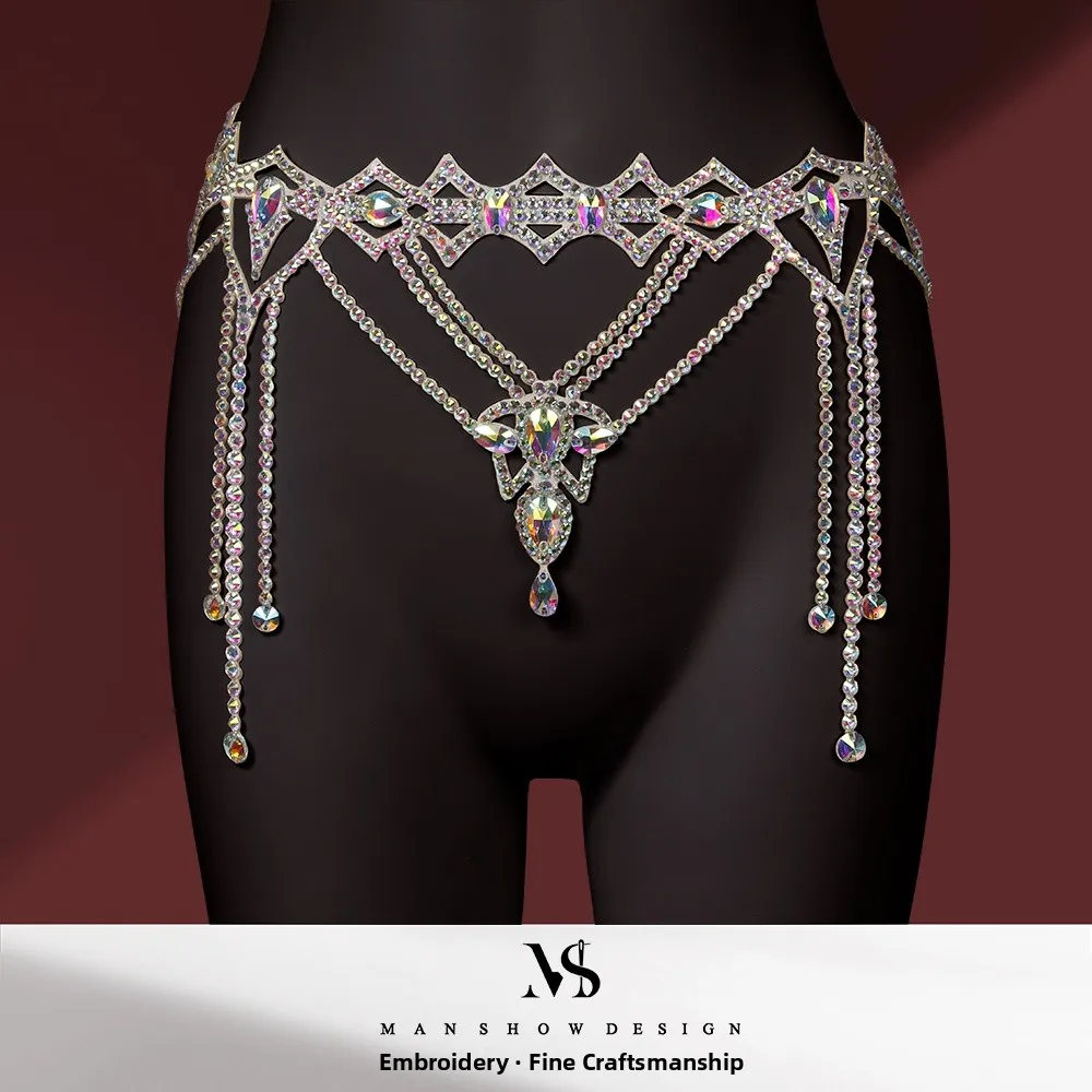 Catena per la vita di danza del ventre con perline fatta a mano Catena per il corpo Catena per fianchi sexy Catena con nappe per esercitarsi e orm di cezioni Versatile